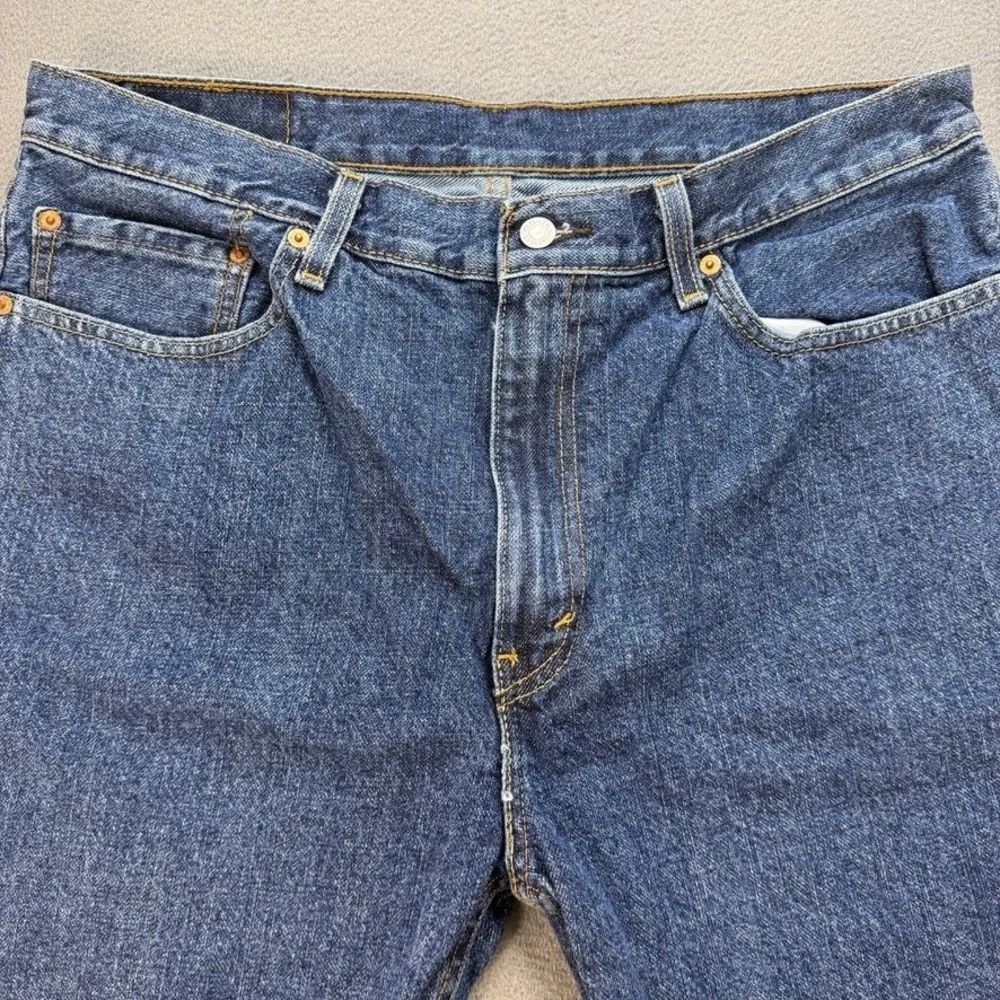 Levis 505 Denim Shorts Regular Fit Mens W36 Blue Jorts Cotton Classic Casual